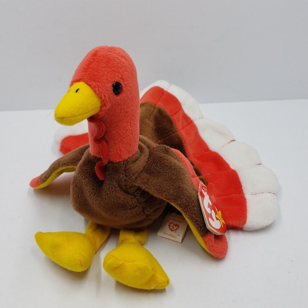 Ty Beanie Baby Gobbles the Turkey 1996 Plush Vintage Thanksgiving Heart Tag